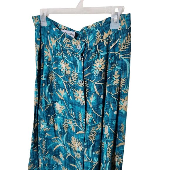 Sag Harbor Maxi Skirt Size XL Blue Floral Front Buttons Elastic Waist - Picture 11 of 11